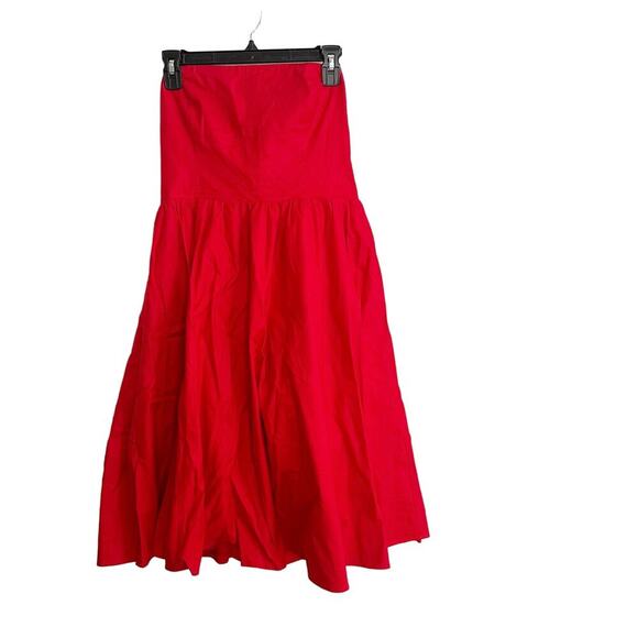 Reformation Buttercup Dress Strapless A-Line Tulle Skirt Red Size 8 - Picture 1 of 10